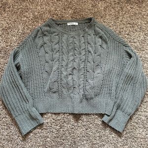Arizona dark green cable knit sweater. Size small.